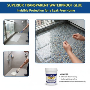 Revêtement imperméable transparent de qualité industrielle pour <span class=keywords><strong>toiture</strong></span> et murs |   Adhésif liquide nano résistant aux UV pour la réparation des fuites dans les bâtiments - Product Image 4