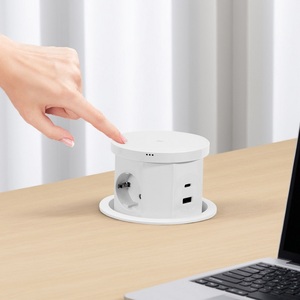 부엌 사무실을위한 USB 무선 충전으로 카셀 전기 리프팅 소켓 숨겨진 탁상 전동 팝업 개폐식 콘센트 - Product Image 3