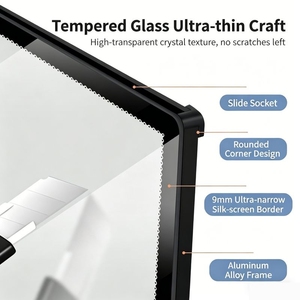 Boîte lumineuse et panneau LED ultra-mince 10 mm en verre trempé avec fente latérale, remplacement de support mural pour affichage de menus de restauration rapide - Product Image 5