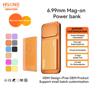 Batterie externe magnétique ultra-fine JLX02 7 mm 5000 mAh avec charge sans fil <span class=keywords><strong>et</strong></span> affichage LED, charge <span class=keywords><strong>rapide</strong></span> - Product Image 1
