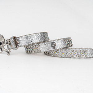 <span class=keywords><strong>Ceinture</strong></span> large personnalisée style européen et américain avec boucle en alliage tête de mort, ornée de cristaux <span class=keywords><strong>BB</strong></span> <span class=keywords><strong>Simon</strong></span> Bling Bling, pour femmes et hommes, mode Hip Hop - Product Image 2
