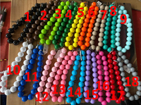 Collier ras du cou tendance pour femme, perles en acrylique brillantes de 20 mm, grosses perles de couleur bonbon, style hawaïen, sexy, cadeau