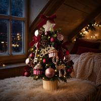 Mini 45cm Stehender Umweltfreundlicher Künstlicher Weihnachtsbaum mit Warmweißen Lichtern Neues Modell Dekoration Tischornament für den Hausgebrauch