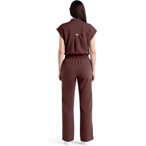 Conjunto de Uniformes Médicos FOXA para Mujer: Blusa sin Mangas con Cuello Alto y Pantalón Recto con 9 Bolsillos y Cintura Elástica para Yoga/Hospital - Product Image 2