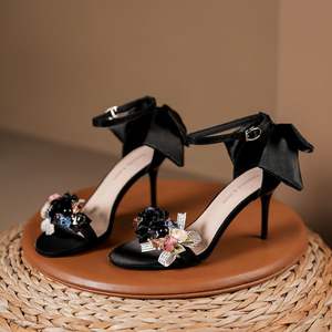 Sandales à Talons Hauts de 6CM/8CM pour Femme, avec Diamants et Perles, Idéales pour Fêtes et Mariages - Product Image 4