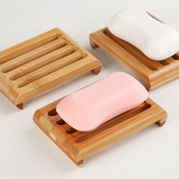 Porte-savon en bambou durable imperméable et de luxe 100% naturel élégant pour salle de bain ou cuisine