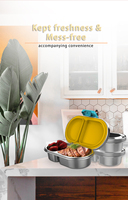Boîte à bento pour adulte Boîte à lunch à 2 compartiments, récipients à lunch sans BPA, passe au lave-vaisselle/micro-ondes-Idée pour le bureau, en déplacement