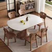Table à manger extensible moderne en bois massif avec plateau en ardoise, 6 places, pour salle à manger, hôtel, appartement - Ventes flash 2026