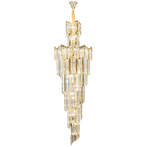 Lámpara interior moderna Zhongshan, araña larga de cristal sufitowa <span class=keywords><strong>para</strong></span> <span class=keywords><strong>escaleras</strong></span>, entrada de hotel de boda, luces grandes <span class=keywords><strong>para</strong></span> techo del hogar - Product Image 5