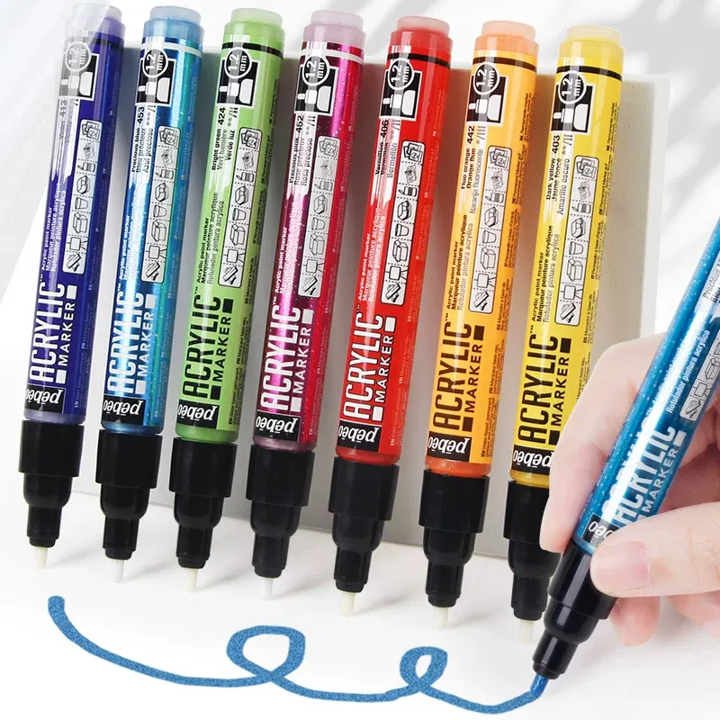 Pebeo 201401C 1 шт. акриловая краска маркеры ручки 1,2 мм маркер для рисования пигментная Краска Маркер художественные принадлежности