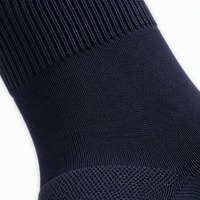 Chaussettes habillées sur mesure pour hommes, longueur mi-mollet, bleu marine, tricot fin, bord élastique, talon et bout renforcés, formelles