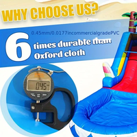 Château gonflable en PVC en forme de requin, durable, avec structure d'escalade et toboggan aquatique pour enfants, idéal pour l'extérieur et le jardin.