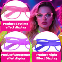 Lunettes de fête néon fluorescentes qui brillent dans le noir, monture amusante à changement de couleur pour bar, karaoké, soirée dansante, décoration