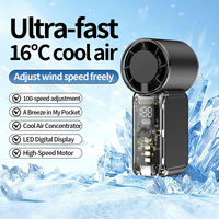 Mini ventilateur portatif USB rechargeable, ventilateur personnel ultra-silencieux avec affichage numérique, puissant ventilateur à turbine à vent pour les voyages