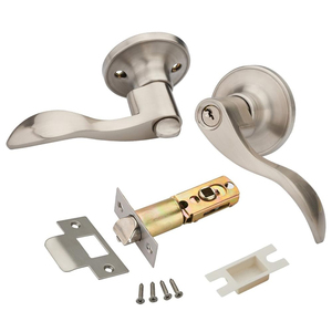 Kenop Pintu Interior Satin Nickel Model Gelombang untuk Kamar Tidur dan Gudang Desain Modern Pemasangan Mudah - Product Image 2