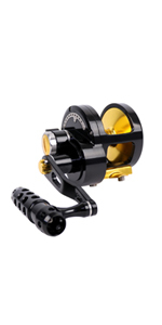 Carrete de Pesca Todo Metal y Plástico para Spinning y Jigging en Alta Mar, Mano Derecha, Lenta Acción, <span class=keywords><strong>Thunder</strong></span> 30R, Calibre de Alambre Sincrónico, Relación de Engranajes 5.1:1 - Product Image 5