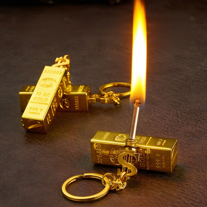 Encendedor de aceite con llavero de barra de oro, 5ML, portátil, recargable con combustible de propano, para regalos promocionales y de empresa - Product Image 1