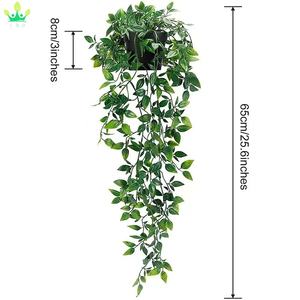 Plantes suspendues artificielles, plantes <span class=keywords><strong>en</strong></span> plastique, plantes <span class=keywords><strong>en</strong></span> <span class=keywords><strong>pot</strong></span>, verdure artificielle, fausse vigne d'<span class=keywords><strong>eucalyptus</strong></span> dans un <span class=keywords><strong>pot</strong></span> noir <span class=keywords><strong>pour</strong></span> la décoration de la maison, du jardin et du bureau - Product Image 6