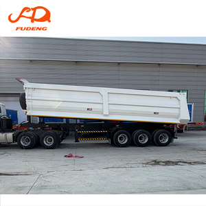 Remolque Volquete Trasero en Forma de U de 3 Ejes Personalizado FUDENG, Remolque Volquete con Cilindro Hidráulico de 40-45 Metros Cúbicos en Venta en Sierra Leona - Product Image 3