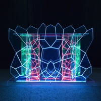 Table de mixage sonore mobile en fer forgé et acrylique pour bar, cabine DJ, système de sonorisation pour salle de karaoké, et boîte de nuit LED