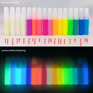 Peinture acrylique luminescente 16 couleurs, imperméable, haute brillance, peinture fluorescente, peinture DIY, peinture fluide qui brille dans le noir - Product Image 1