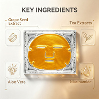 Masque facial en feuille de collagène pour usage domestique, à la niacinamide et à l'aloe vera, éclaircissant, hydratant, réducteur de rougeurs, nourrissant en profondeur