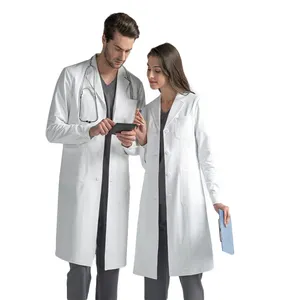 Factory Wholesale High Quality Unisex Hospital White Lab Coat Doctor And Nurse Clinic Uniform