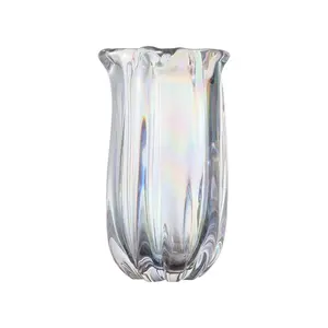 水晶串珠小号透明高档彩色光滑玫瑰玻璃花瓶广场