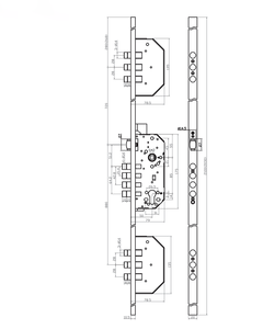 Phong cách châu âu chất lượng cao 3 đa điểm Lỗ mộng khóa cơ thể khóa cửa cho cửa gỗ - Product Image 4