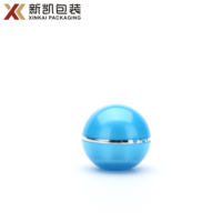 Pots de crème cosmétique vides en plastique acrylique bleu en forme de boule murale de luxe 5g 15g 30g 50g 100g