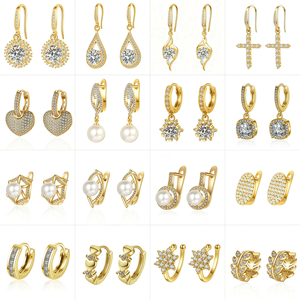 Toptan orijinal tasarımcı ince moda takı dangle küpe kadın moissanite kore çember inciler küpe aksesuarları - Product Image 1