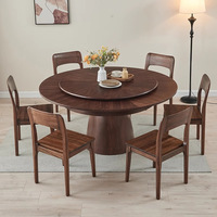 Table à manger extensible télescopique rotative en bois massif, style chinois moderne, multifonctionnelle pour restaurant et petit appartement