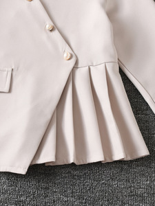 Ensemble deux pièces décontracté pour filles, design asymétrique blanc, veste et <span class=keywords><strong>pantalon</strong></span> long, automne pour enfants - Product Image 4