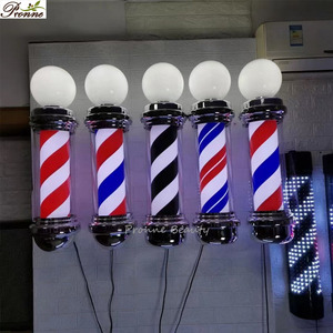 Salon de coiffure style signe or barbier rotatif lumière pôle salon de coiffure lampes extérieur LED barbier pôle - Product Image 6