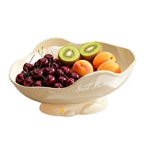 Red <b>Plastic</b> Fruit Platter With Good Luck Design For Coffee <b>Table</b> Living Room Use - Product Image 4