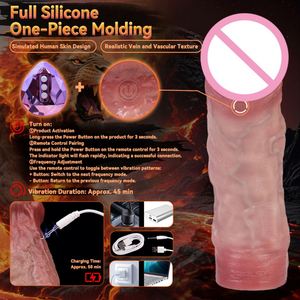 Condón Vibrador Reutilizable y Potente para Agrandamiento del Pene, Funda Vibradora para Pene Masculino - Product Image 6