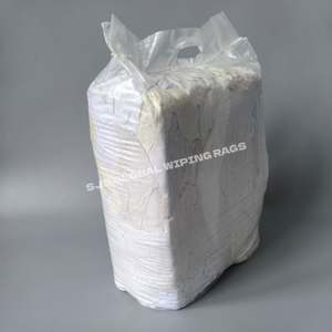 Trapos de Algodón 100% Absorbentes de 50 LB, Trapos de Felpa Blancos Premium, Caja de 10 LB, Trapos Industriales de Algodón Reciclado para Limpieza - Product Image 1