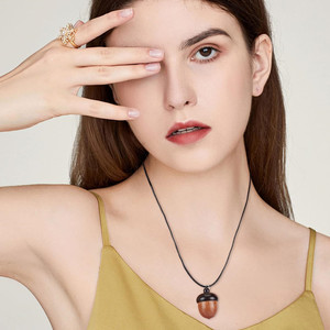 Ciondolo a Forma di Ghianda in Legno, Staccabile, in Legno di Cammello, Gioielli Natalizi per Bambini, Regalo Fai-da-Te per Creazione di Gioielli per Bambini - Product Image 6