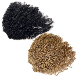 אפר גס בורמזי מעובי קצה קינקי מתולתל 27 קטן טבעי קינקי אפר תלתלים שיער וופט גל ג 'רי מתולתל צלול שיער אנושי - Product Image 1