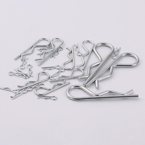 Clip de retenue à ressort en forme de R, plaqué zinc, tailles assorties, goupille de sécurité en forme de R pour la fixation de machines, de tracteurs et de remorques - Product Image 1