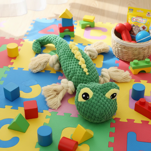 Jouet à mâcher interactif en peluche de coton renforcé, écologique, durable pour les chiens et les chats qui mâchent fortement, nettoyage des dents, intérieur - Product Image 5