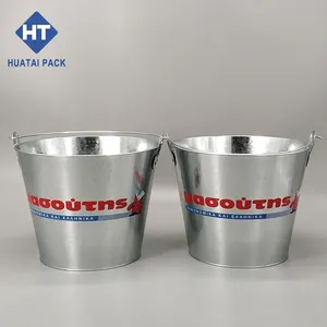 High Quality Customized Oval Metal Ice Bucket Galvanized Sheet Large Ice Bucket Beer Ice Bucket For Sale