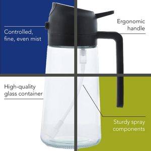 Bouteille Distributrice d'Huile d'Olive 2-en-1 de 470 ml en Verre et PP de Qualité Supérieure, Vaporisateur d'Huile Résistant à la Chaleur pour la Cuisson - Product Image 3
