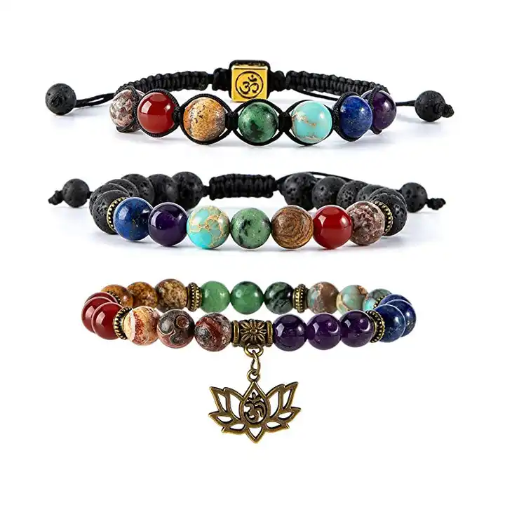 Chakra Bead Bracelets For Women 8mm 7 Chakra Healing Bracelet With