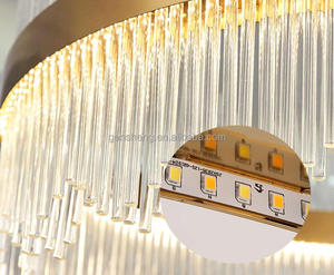 Lustre de luxe 2022, style grec Méduse, cuir de crocodile, artistique, noir et or, rond, cristal - Product Image 5