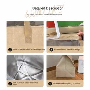 Disposable Non-Woven Insulated Cooler Bag with Zipper Closure Customizable Foldable Handled Design for Food Delivery Takeaway - Product Image 6