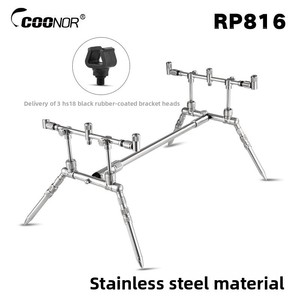 Support de canne à pêche pliable rapide à trois têtes de style européen en acier inoxydable 304 Coolno RP816 pour la pêche transfrontalière - Product Image 5