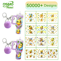 Autocollants UV DTF Mini Stanley pour porte-clés, motif citron de dessin animé, application facile OSMO, petite taille, décalcomanies UVDTF