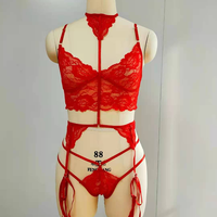 Sfy1909 2025 Nouvelle Lingerie Tendance en Dentelle, Nouvelle Tenue Exotique Sexy, Ensemble Jarretelles Soutien-Gorge String, Sous-Vêtements Érotiques pour Fille