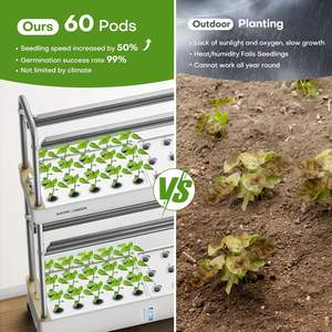Kit hidropónico <span class=keywords><strong>de</strong></span> jardín interior Ahopegarden, <span class=keywords><strong>60</strong></span> vainas, luz LED vertical para cultivo, sistema <span class=keywords><strong>de</strong></span> bomba <span class=keywords><strong>de</strong></span> enchufe inteligente, juego <span class=keywords><strong>de</strong></span> <span class=keywords><strong>macetas</strong></span> ecológicas - Product Image 5